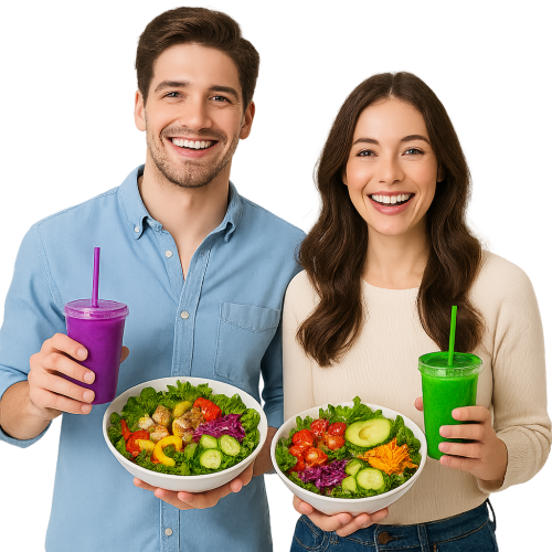 Happy Man and Woman