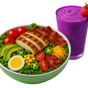 Lone Star salad and smoothie
